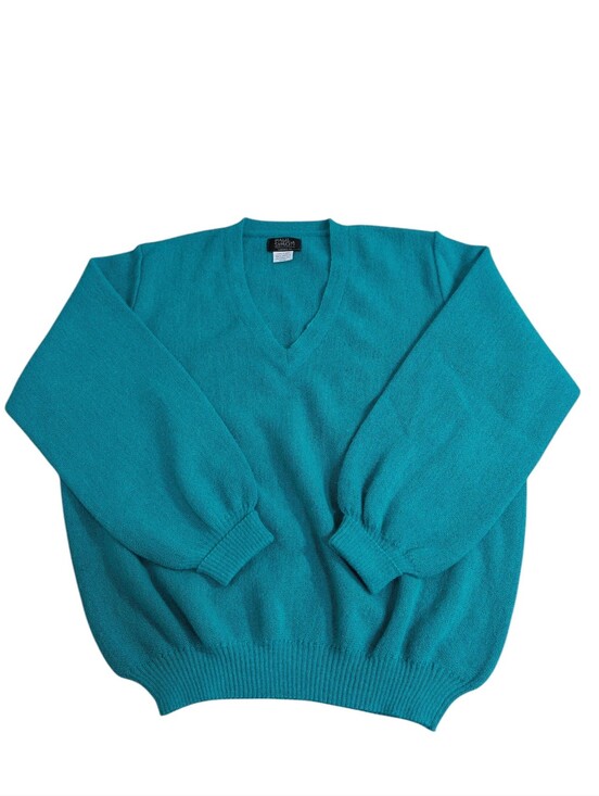 paul simon Sweaters - Alpaca Sweater, Paul Simon, Pullover V-neck Long Sleeves, 100% Alpaca, Size Larg